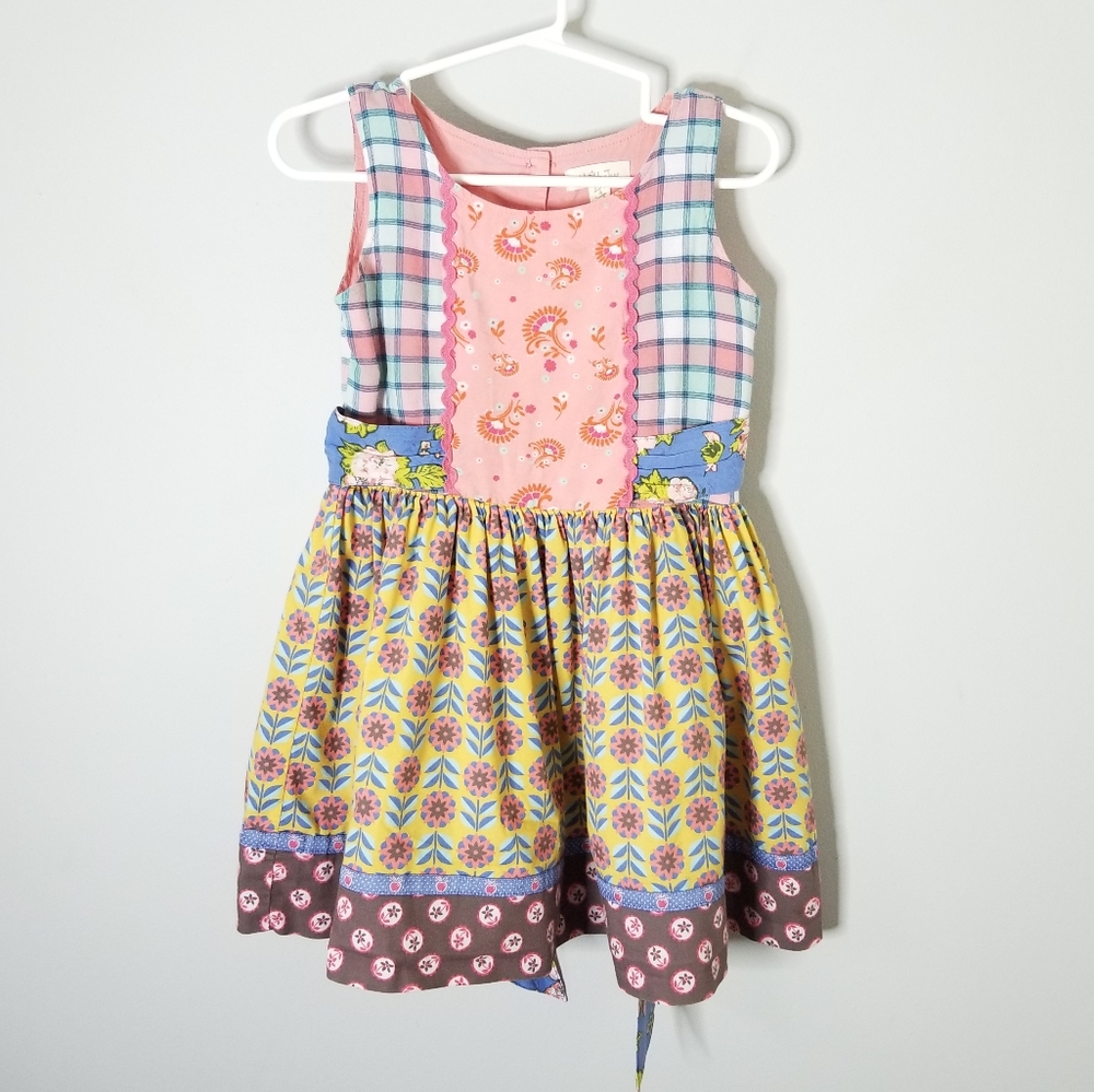 Matilda Jane Sleeveless Bethany Fancy Shasta Patchwork Ruffle Dress Sash 4